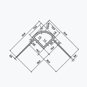 TEMPOLISTEL® B113 Profil de protecție a colțurilor rotunjite pentru pereți despărțitori - imagine 2