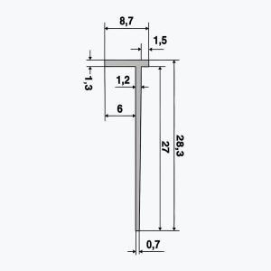 TEMPOLISTEL® B118 Profil de oprire pentru perete despărțitor BA6 - imagine 2